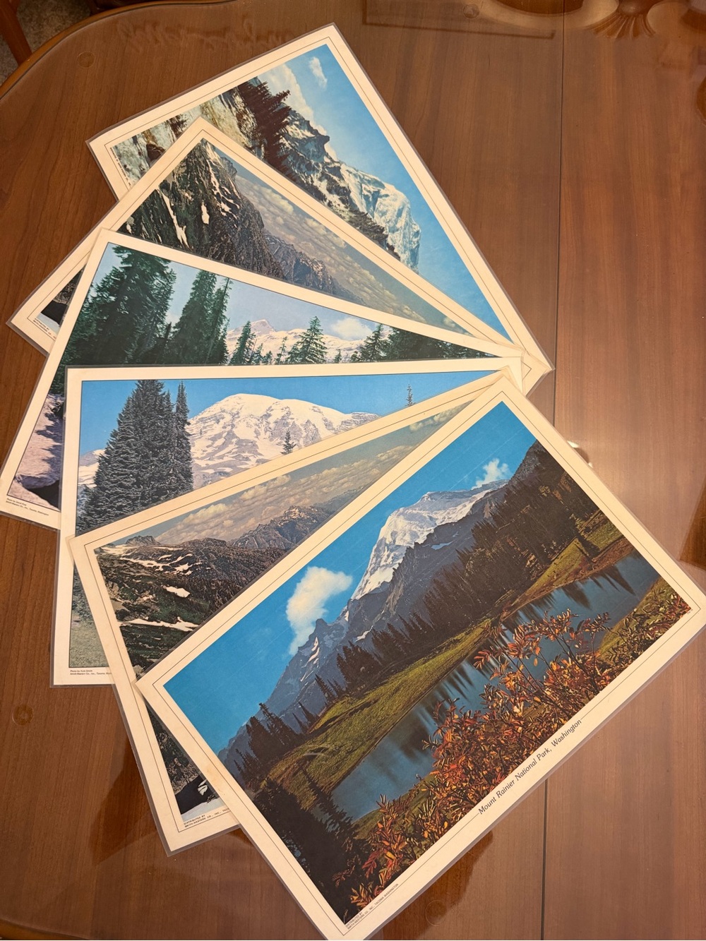 6 Vintage Mt Rainier Laminated Placemats Smith Western Co Kyle Smith Art 11x17